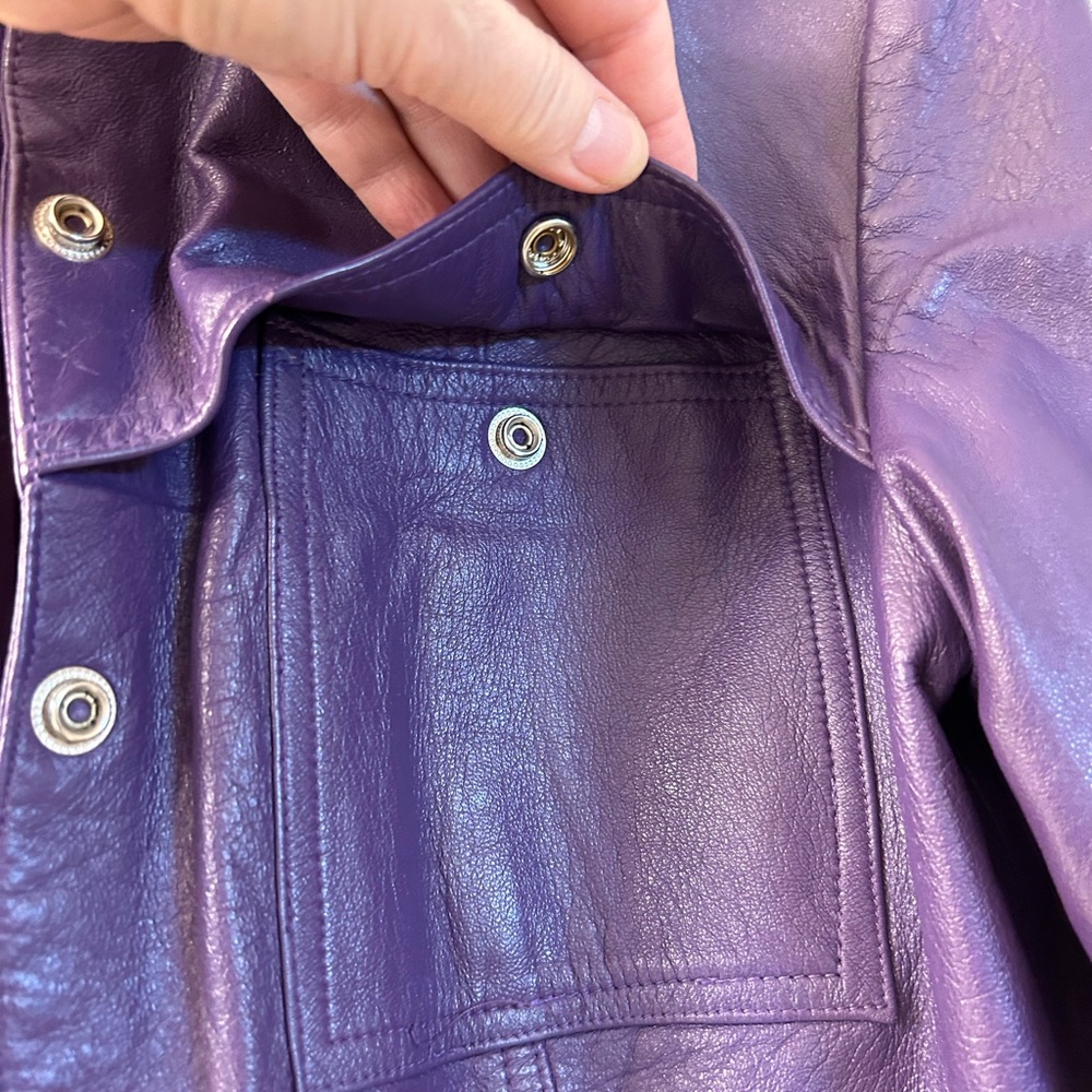 Vintage A.B. S. By Allen Schwartz purple Leather Jacket - Picture 7 of 10